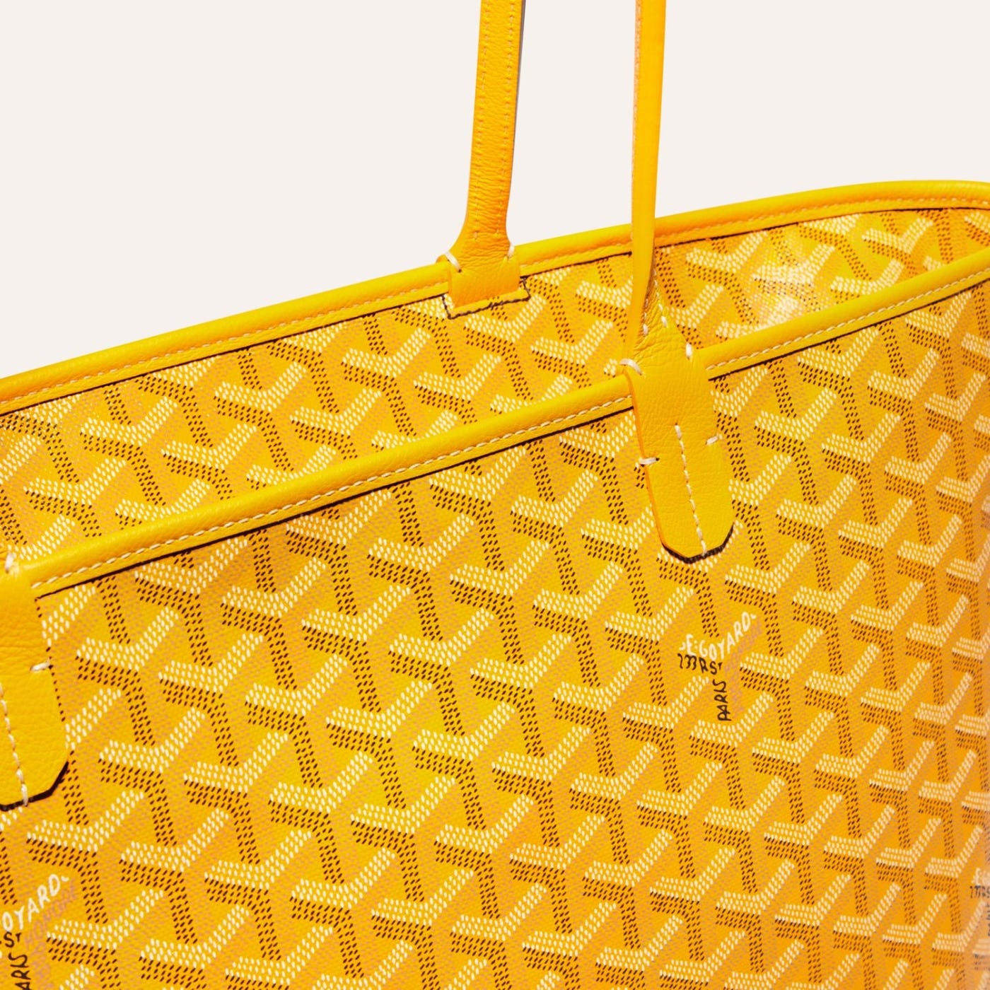 Goyard Artois Tote MM Yellow Goyardine Canvas & Chevroches Calfskin Palladium Hardware - Image 3